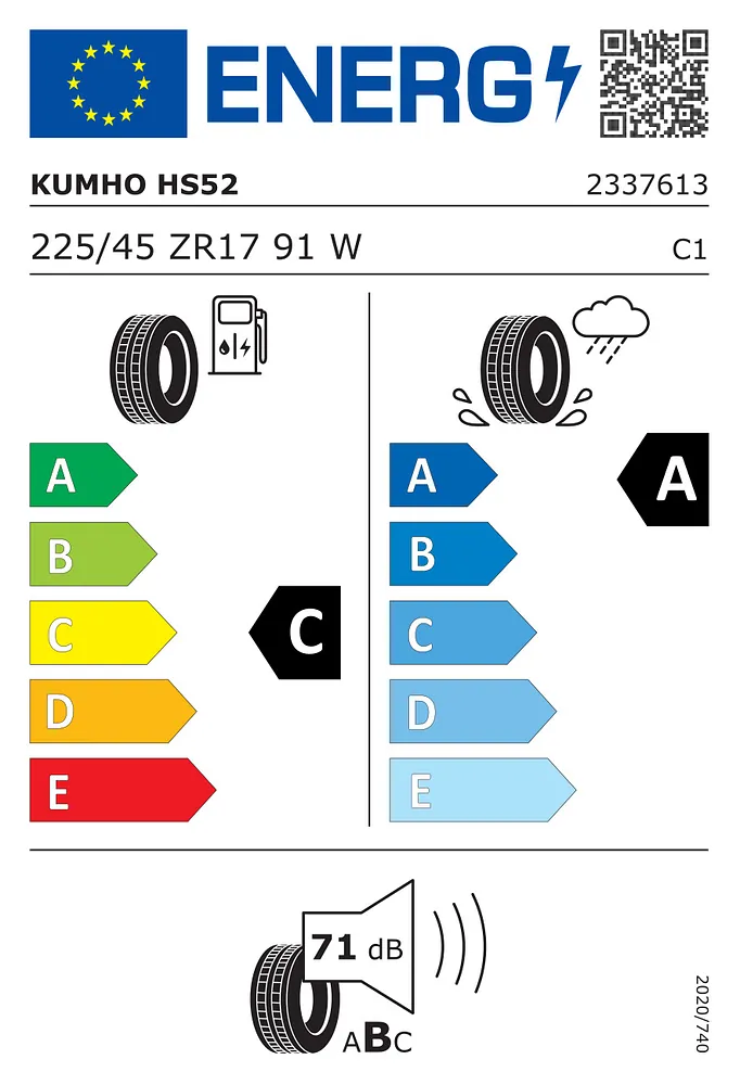 Kumho HS52 W04L 225/45R17 91W 